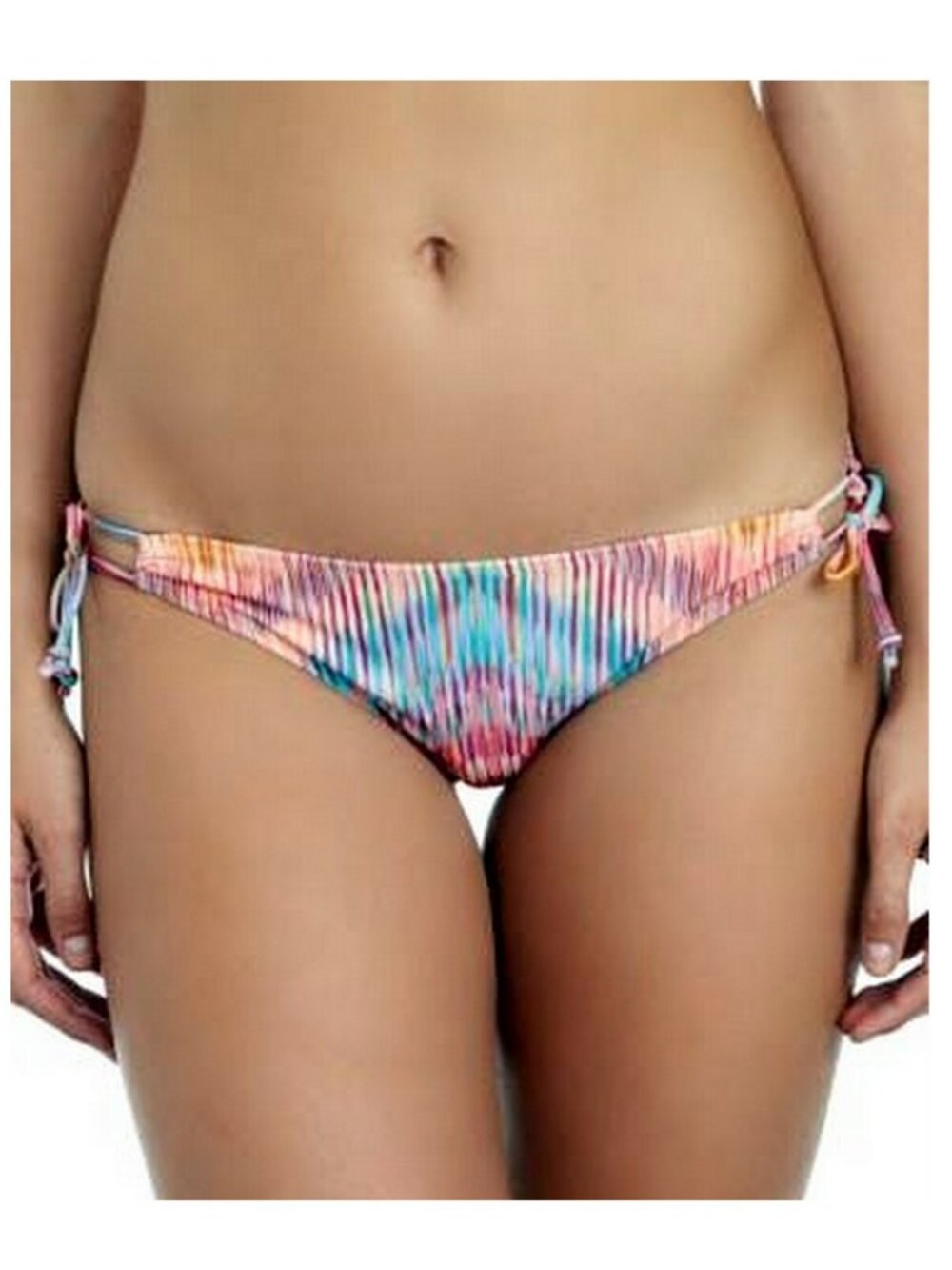 Raisins Sweet Pea Side-Tie Hipster Pink Striped Women Bikini Bottom Large NWT